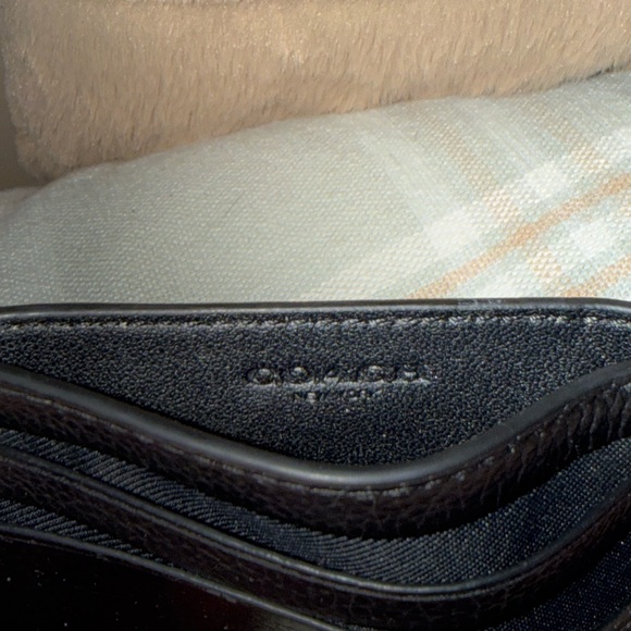 Coach Black Textured Leather Clip Card Holder - Picture 3 of 3